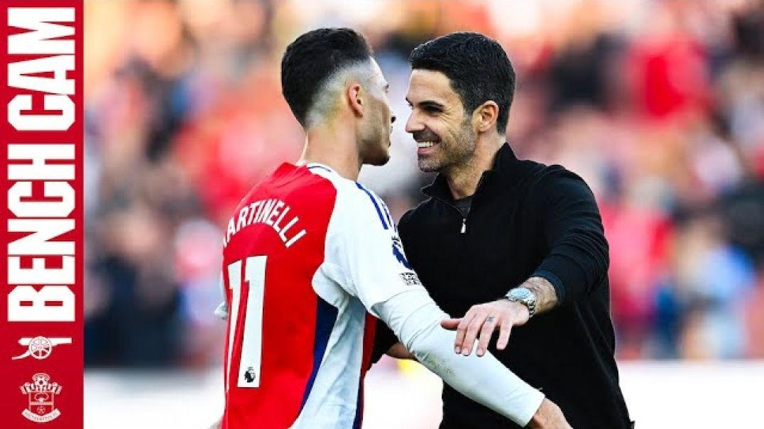 ⁣BENCH CAM - Arsenal vs Southampton (3-1) - Arteta and the squad reactions!