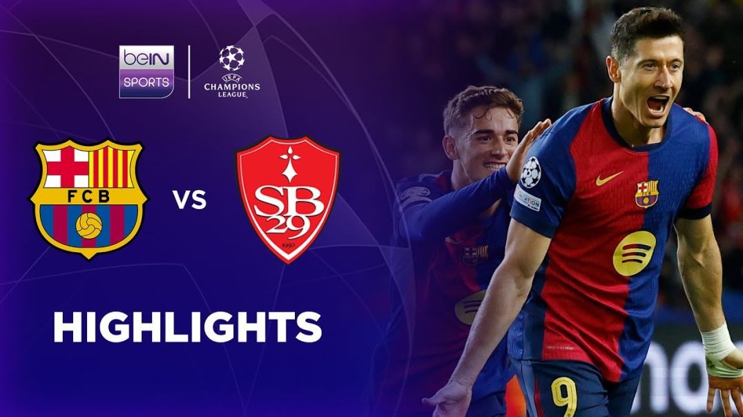 ⁣Barcelona 3-0 Brest - Champions League 2425 Match Highlights